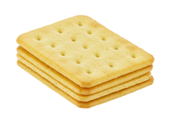 Isolated Stack of crackers made with butter or cheese are ready to be served on a platter