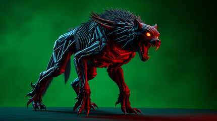 Menacing skeletal wolf creature stalks forward