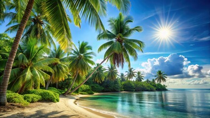 Obraz premium Tropical bliss in serene surroundings