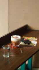 a cup of coffee in the morning with gentle sunshine