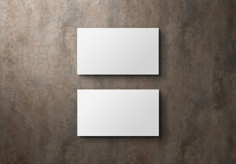 Minimalist business card on metal textured background Mockup. 3D rendering