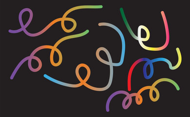 Colorful Gradient Ribbon Flow Background with Soft Waves and Abstract Geometric Shape Layers