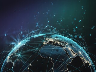 Global network connections illustrating a connected digital world