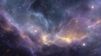 Fototapeta premium Cosmic Environment with Glowing Star Fields and Bright Colorful Haze