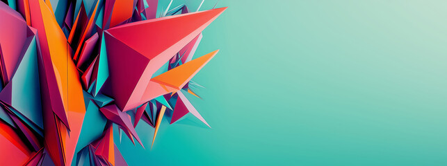 Blue, pink and purple glossy spiky wallpaper with abstract shapes. Background with curvy organics spikes. Generative ai