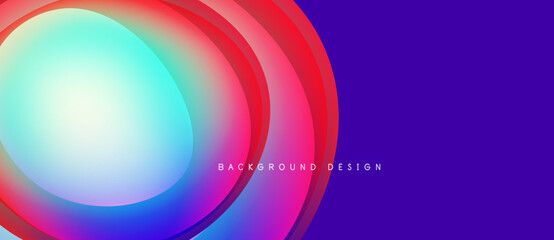 Abstract vibrant layers create dynamic visual effect. Colors blend, forming smooth gradients, modern design element.