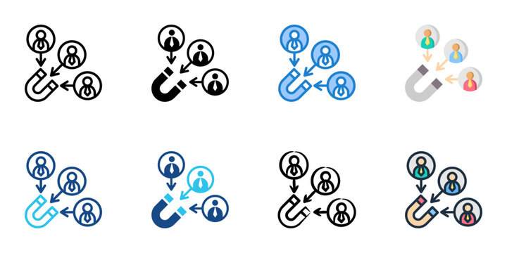 Employee retention icon set multiple style collection 
