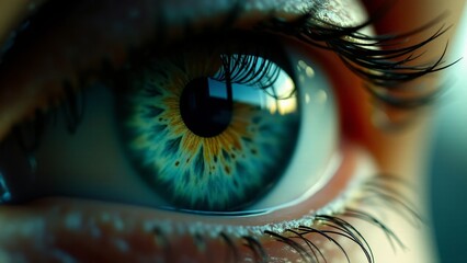 Mesmerizing Blue-Green Human Eye Macro