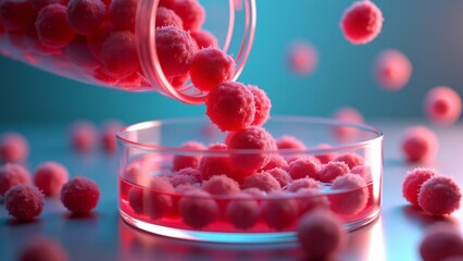 Scientific Cells Poured into Petri Dish