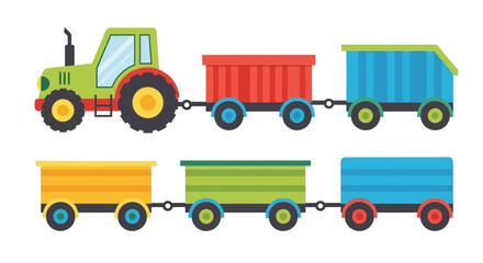 Colorful farm train with multiple wagons a playful and cheerful illustration © Lhvect02