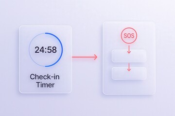 Timely notification interface design showcasing a countdown timer signaling urgency, contrasting user engagement and digital notifications to enhance productivity or emergency response