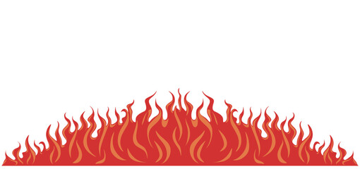 Stylized Fire Flames Border Element