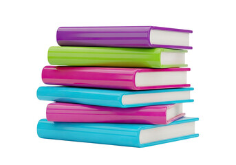 Vibrant stack of colorful books, perfect for learning, education and creativity! Ideal for school projects, libraries, and promoting the joy of reading