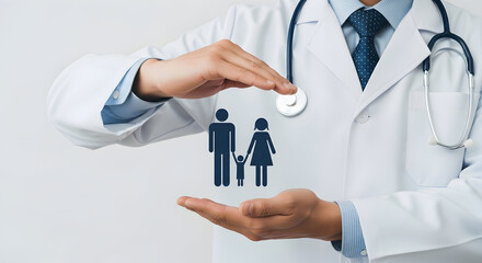 Comprehensive family healthcare with a compassionate doctor providing protection and support for every stage of life, promoting wellness and peace of mind