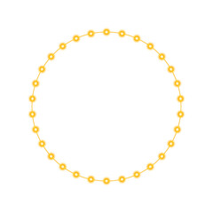 Decorative circular frame with christmas lights shining glowing garland bulbs for celebration design isolated on transparent background 