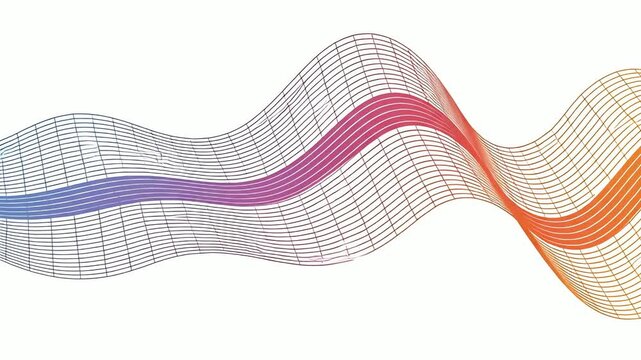 Abstract Colorful Wavy Line Digital Sound Wave Animation.