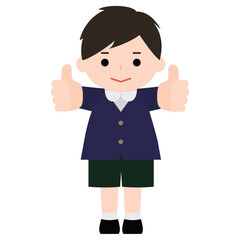 両手でグッドサインをする男の子