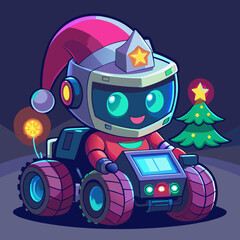 robot with gift box