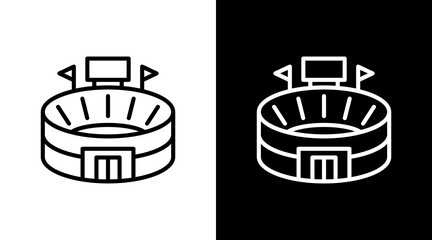 Stadium  White Icon Set Design © Olivia