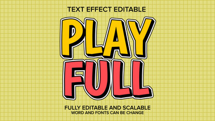 play full cartoon style text effect editable