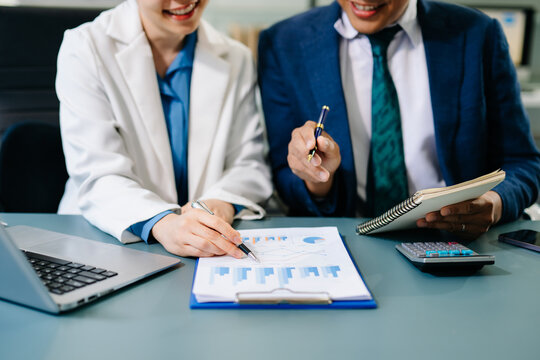 Business team meeting. professional investor working new start up project. Finance task. with smart phone and laptop and digital tablet computer