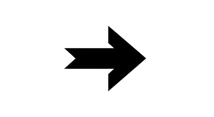 Bold black arrow pointing to the right on a clean white background