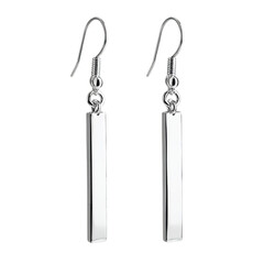 Elegant silver bar earrings isolated on transparent background, a stylish accessory for any occasion