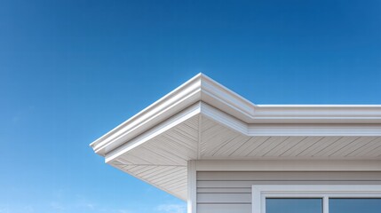 Fototapeta premium Modern House Exterior with Blue Sky