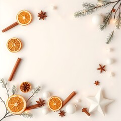 Minimal Scandinavian Christmas Border With Blank Text Space