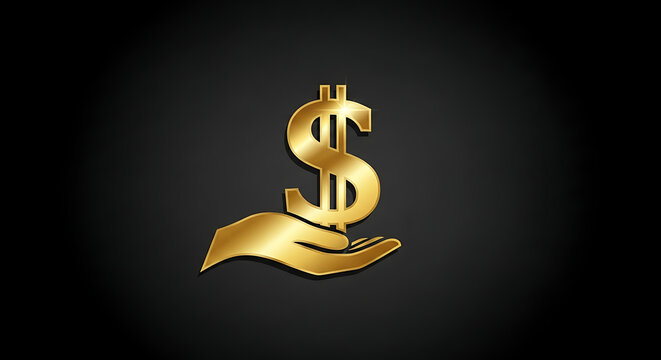 A shimmering golden hand extends, holding aloft a radiant dollar sign, symbolizing prosperity, financial growth, investment opportunities, and the essence of wealth and successful business ventures