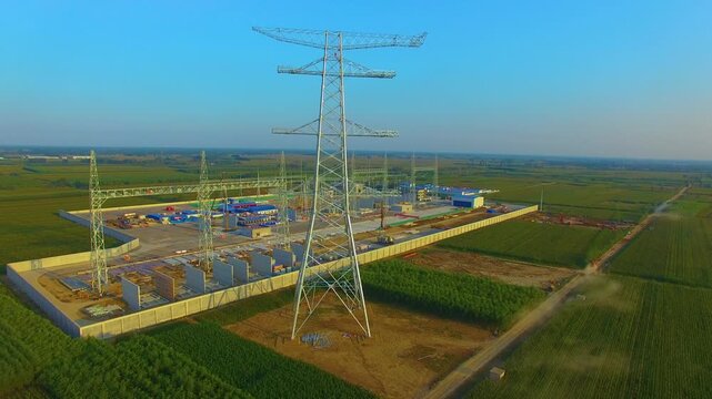 High Voltage 168kV Substation Construction with Electrical Tower