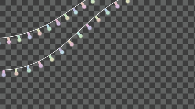 Pastel colored decorative string lights for party celebration design