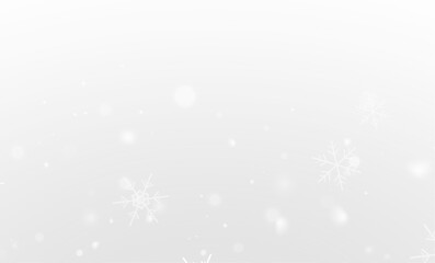 Magic falling snow with shimmering winter flakes on wide dark sky
