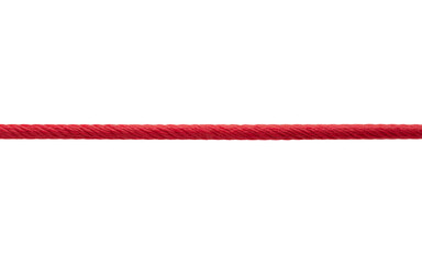 A single red cord isolated on white background