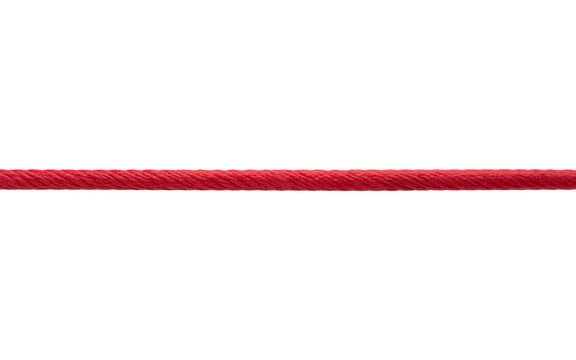 A single red cord isolated on white background