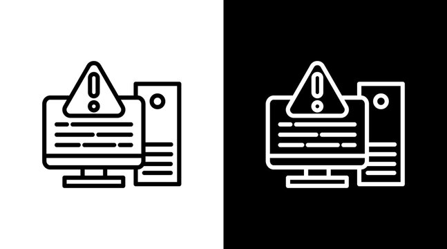 Hacker Alert  White Icon Set Design