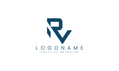 Minimalist RV Logo for Branding and Identity.