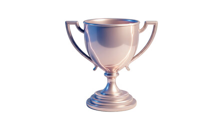 Silver trophy with a shiny surface and a reflective finish. isolated illustration on  transparent background PNG