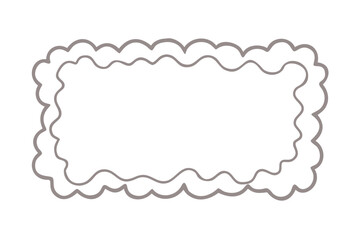 Wavy decorative frame in black outline on white background
