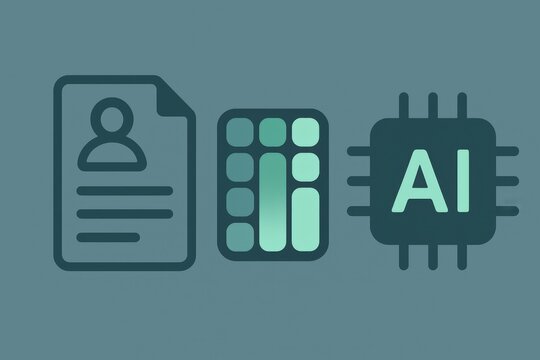 AI technology integration with personal data representation and digital systems highlighting the future of information management and innovation in data processing