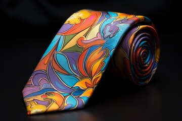 Silk tie showcasing a vibrant abstract pattern, reflecting a unique style choice
