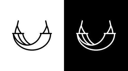 Hammock  White Icon Set Design