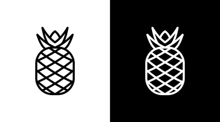 Pineapple  White Icon Set Design