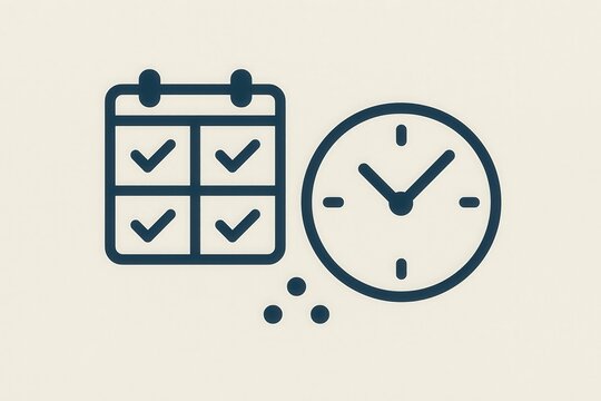 Efficient time management illustrated with checklist calendar and clock symbolizing productivity and organized scheduling for successful daily execution