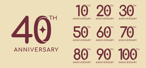 Collection of anniversary logo design. Celebration day special vector symbol concept
