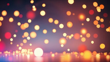 Dynamic abstract background featuring colorful glowing orbs in vibrant hues of orange pink and yellow softly drifting across a smooth surface in a gradient blue backdrop during varying intensity.