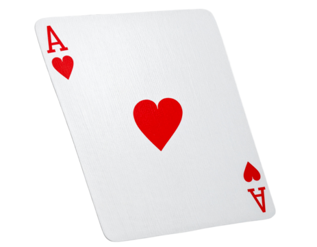  Minimalist Ace of Hearts Card for Casino and Game Design PNG