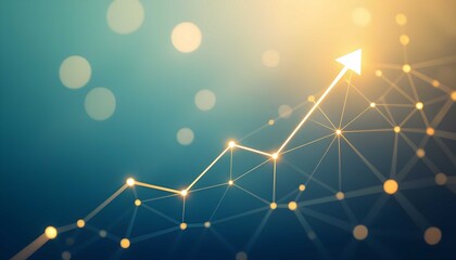 Abstract technology graph showing exponential growth and success in the finance market. Representing future innovation and data connection