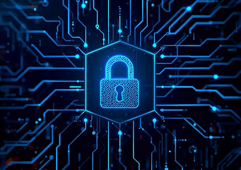 Personal data protection. Cybersecurity concepts. Tightly protected internet technology and padlocks.