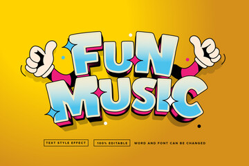 Fun Music Editable Text Effect: Retro Cartoon Font with Thumbs Up